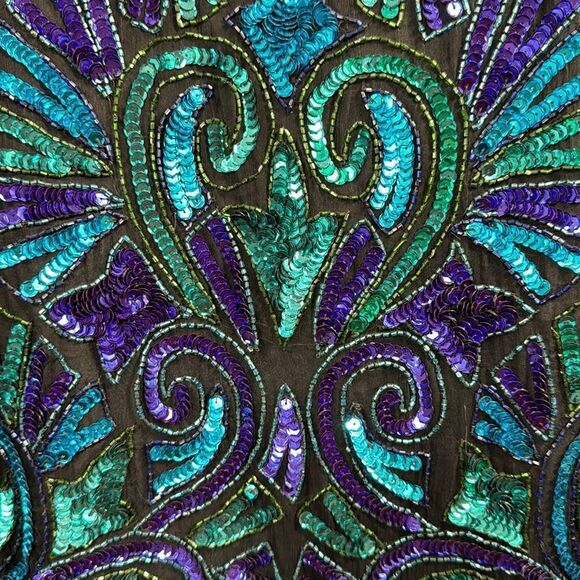 Laurence Kazar Vintage Silk Sequin Top Glam Partywear 3X Holiday Sparkle - Picture 8 of 16